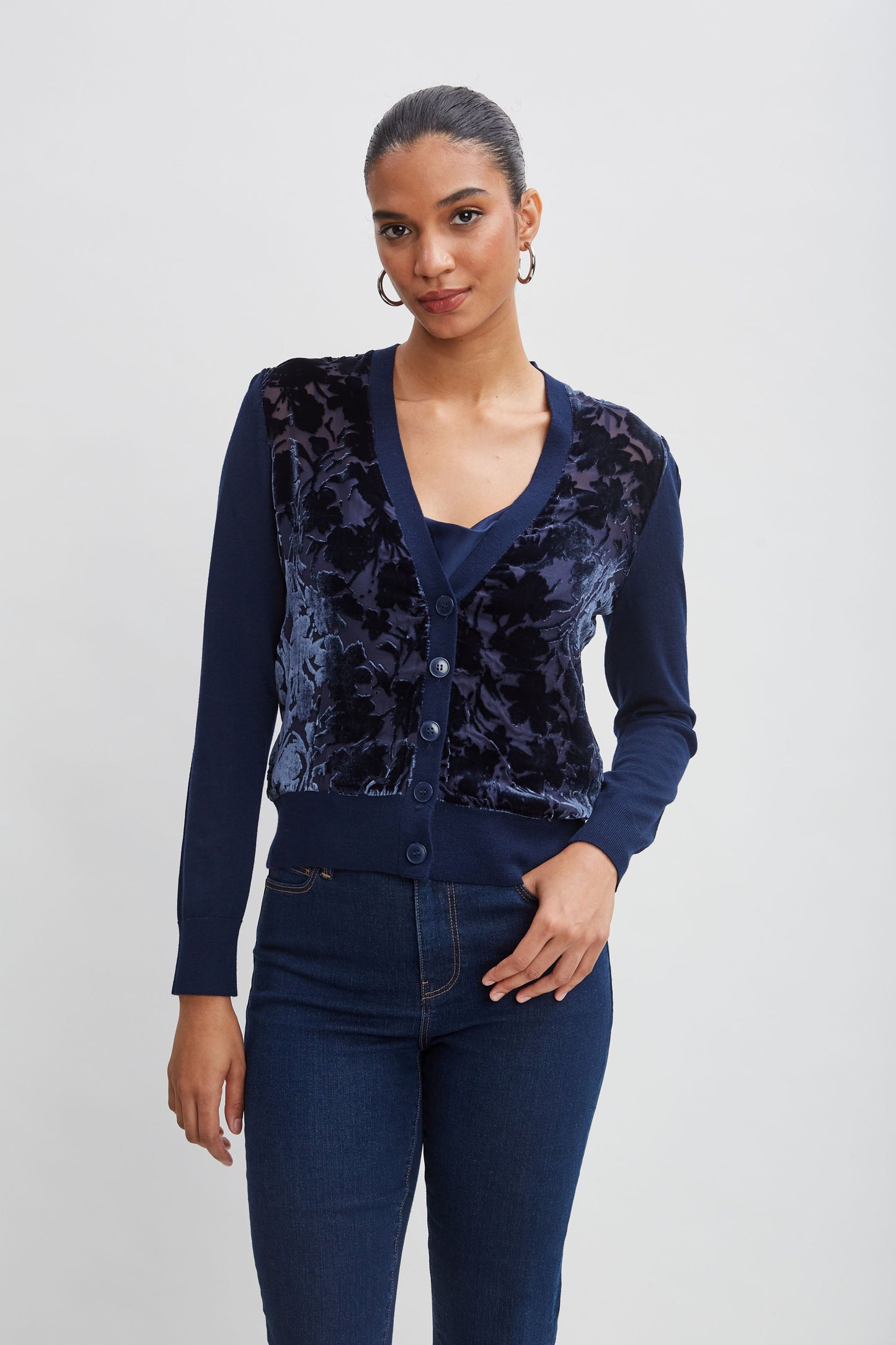 Burnout Velvet Cardigan