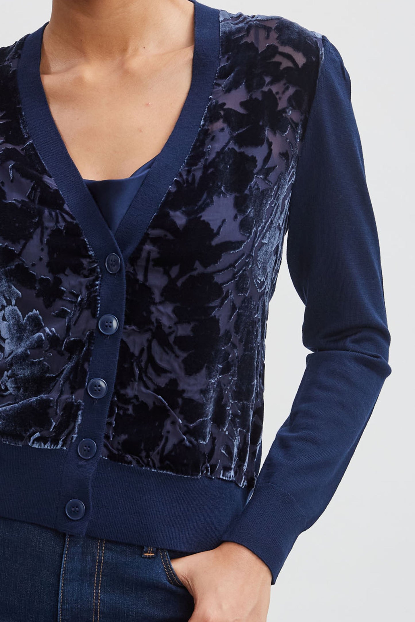 Burnout Velvet Cardigan