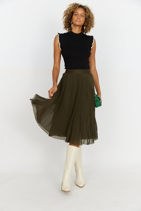 Hayes Pleated Midi Skirt ES38